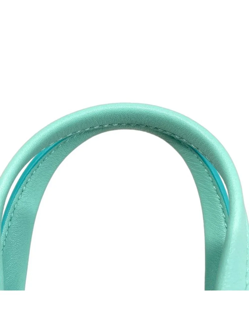 Tiffany & Co Tote Mini Shopping Light Blue Leather